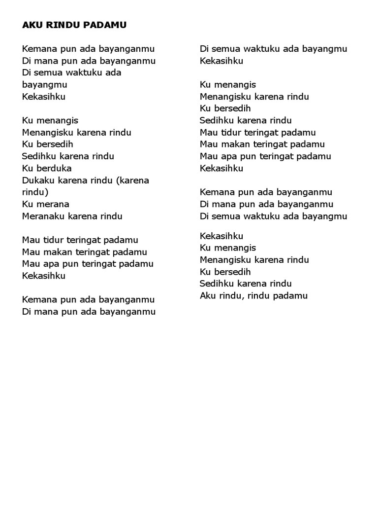 Aku Rindu Padamu | PDF