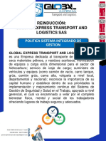 Reinducción - POLITICA SISTEMA INTEGRADO DE GESTION - Global - Express - p4