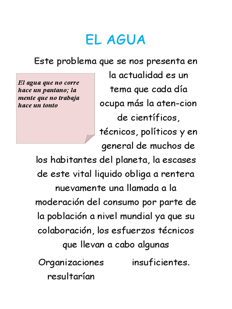 Importancia y cuidado del agua | PDF | Agua | Ciencias de la Tierra