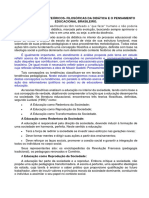 CONCEPÇÕES TEÓRICOS- FILOSÓFICAS DA DIDÁTICA E O PENSAMENTO EDUCACIONAL BRASILEIRO.