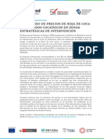 Monitoreo de Precios de Hoja de Coca y Derivados Cocainicos en Zonas Estrategicas de Intervencion AGO2022