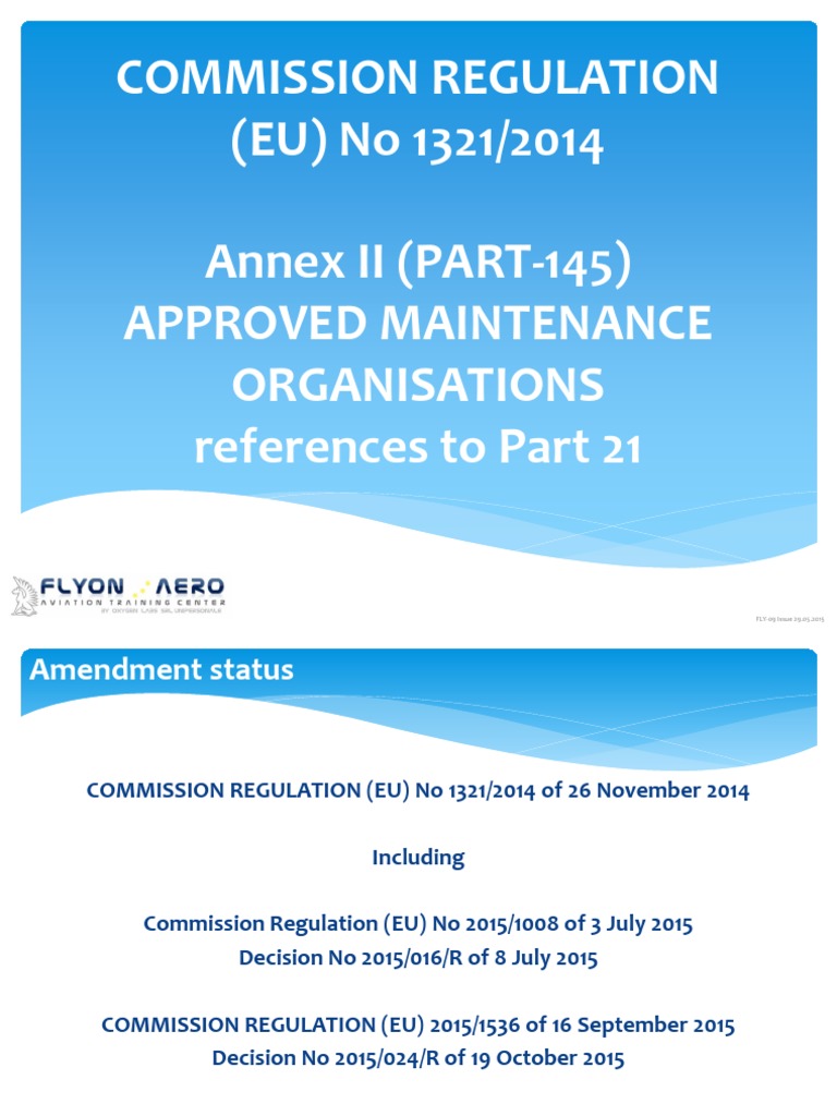 Part 145 References To Part 21 - Regulation Course | PDF