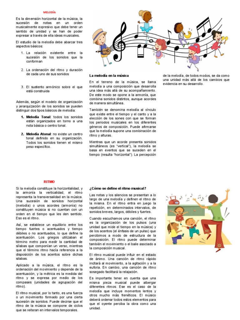 Dimensiones de la Melodía Musical | PDF | Ritmo | Melodía