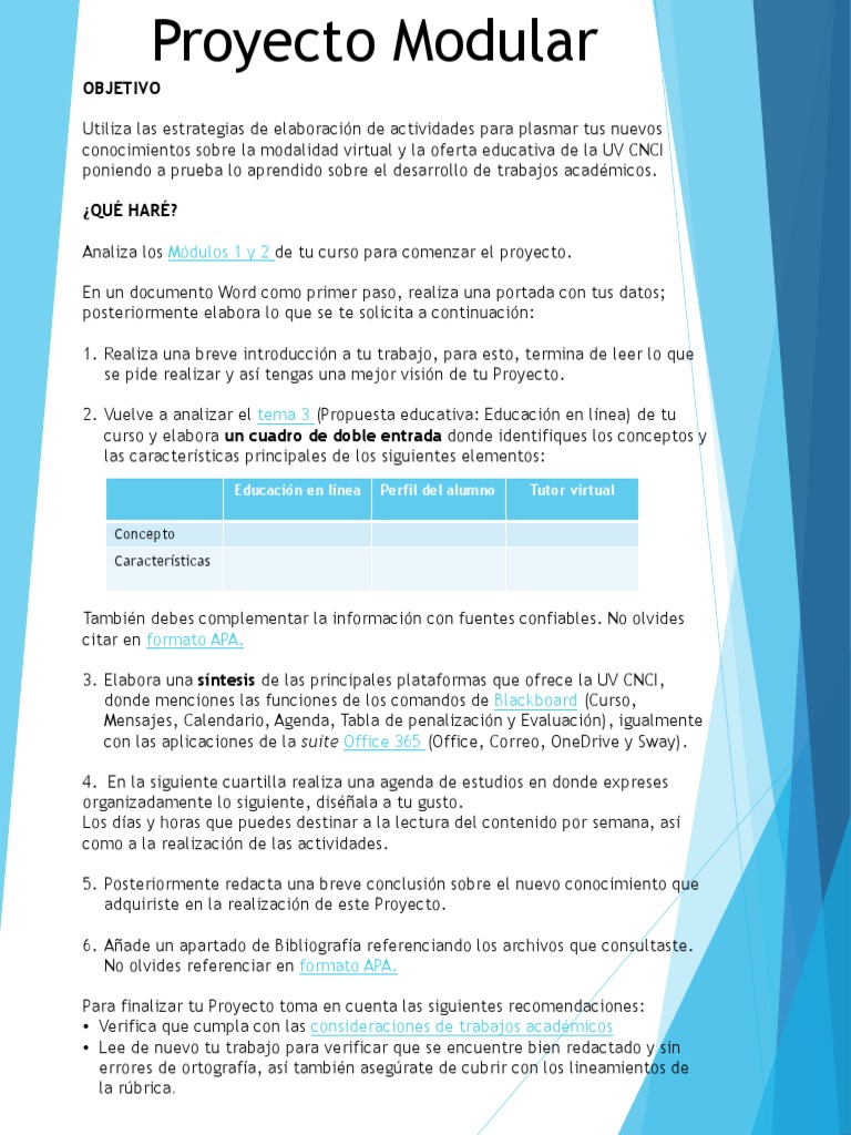 Proyecto Modular en Educación Virtual | PDF | Microsoft Office | Estilo apa