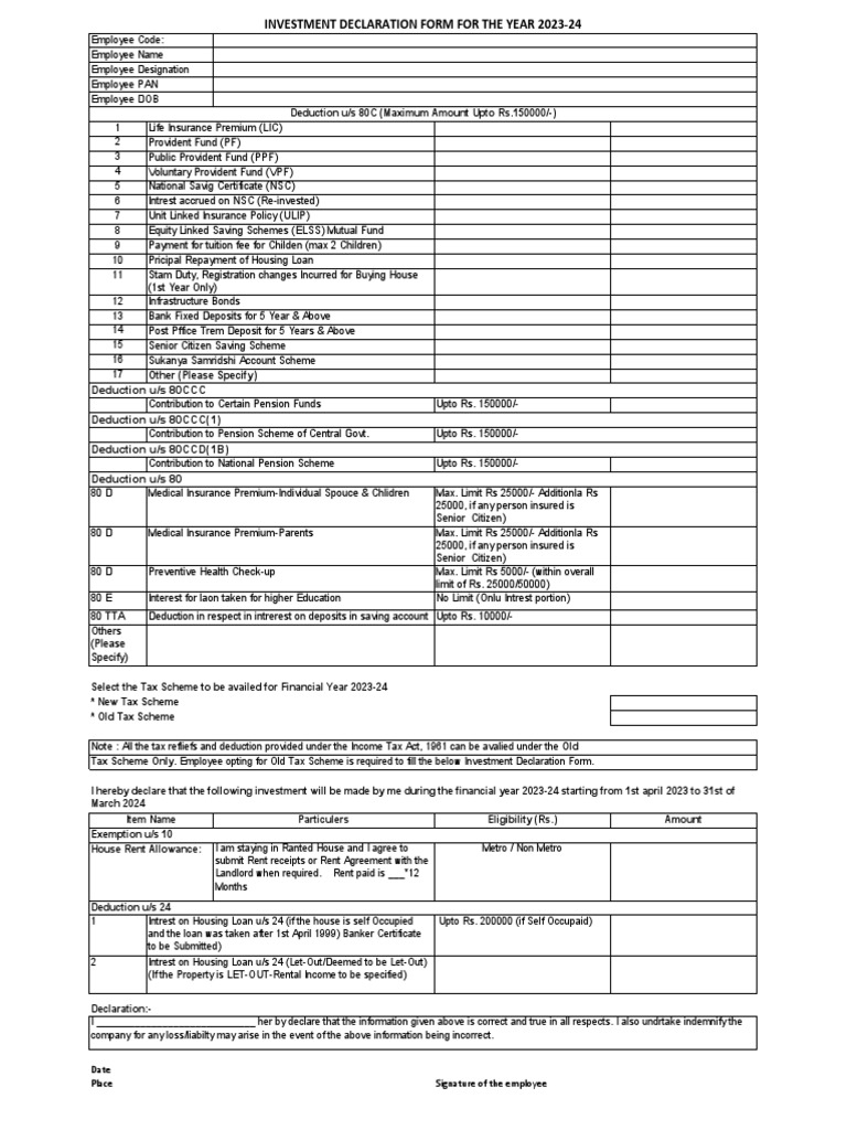 Tds Deduction Form | PDF