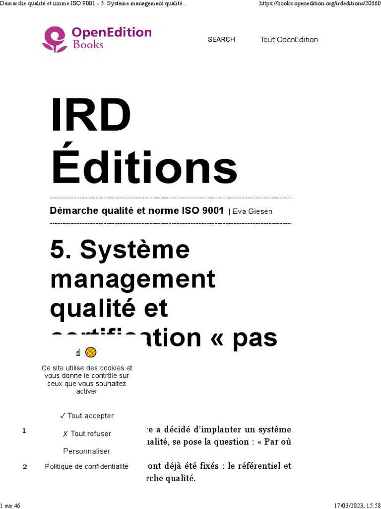 Politique qualité et ISO 9001 expliquée | PDF | Management de la ...