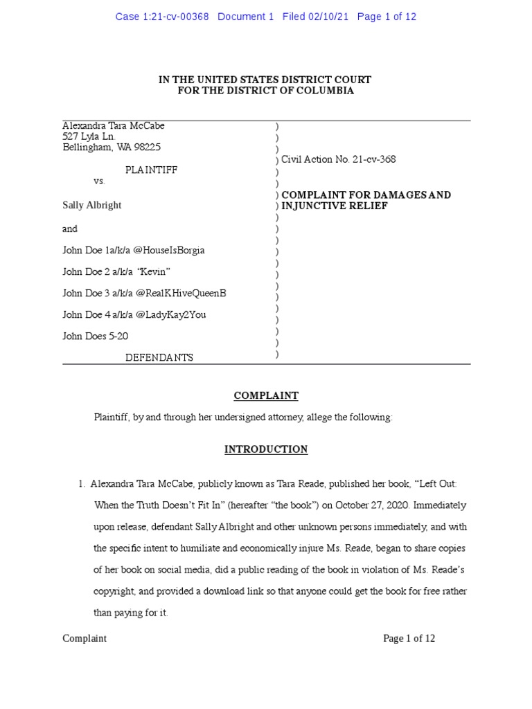 In The United States District Court For The District of Columbia | PDF ...