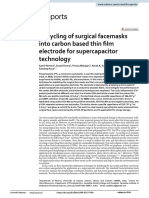 Upcycling of Surgical Facemasks Into Carbon Based Thin Film Electrode For Supercapacitor Technology