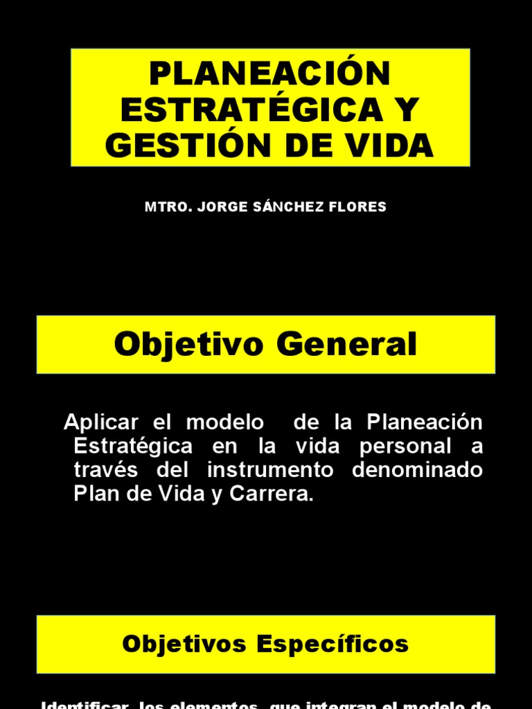 Planeación Estratégica Personal de Jorge Sánchez | PDF