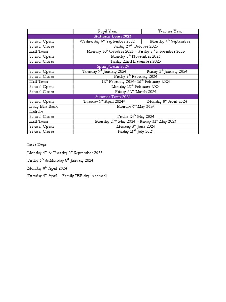 Term Dates 2324 HD, BB and HF PDF