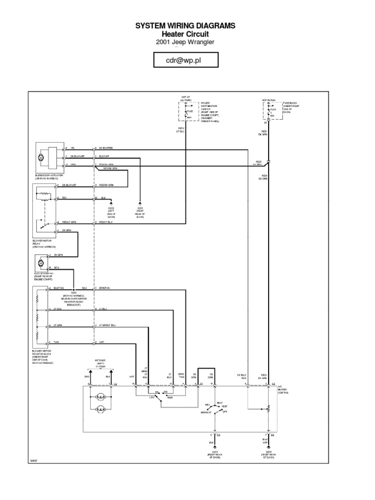 Jeep Wrangler TJ 2001 Wiring | Cars Of The United States | Manufactured