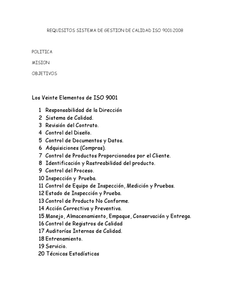 Guía ISO 9001:2008 para Gestión de Calidad | PDF | Sistema de manejo de ...