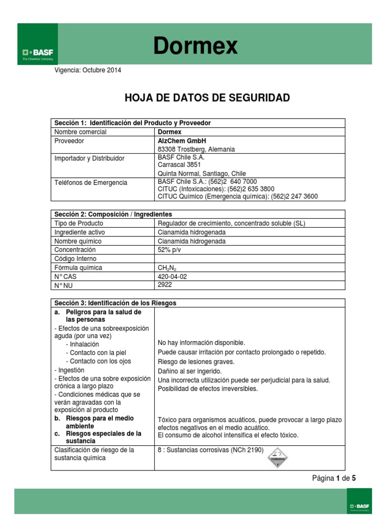 Dormex | PDF | Agua | Amoníaco