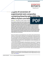 Degree of Conversion of Experimental Resin Composites Containing Bioactive Glass 45S5: The Effect of Post-Cure Heating