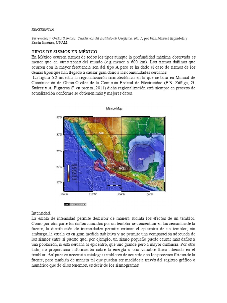 Sismos en Mexico | PDF | Temblores | Sismología