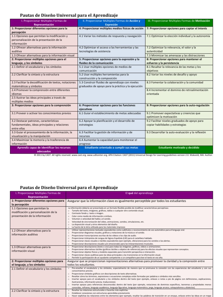 DUA Pautas y Ejemplos | PDF | Aprendizaje | Evaluación
