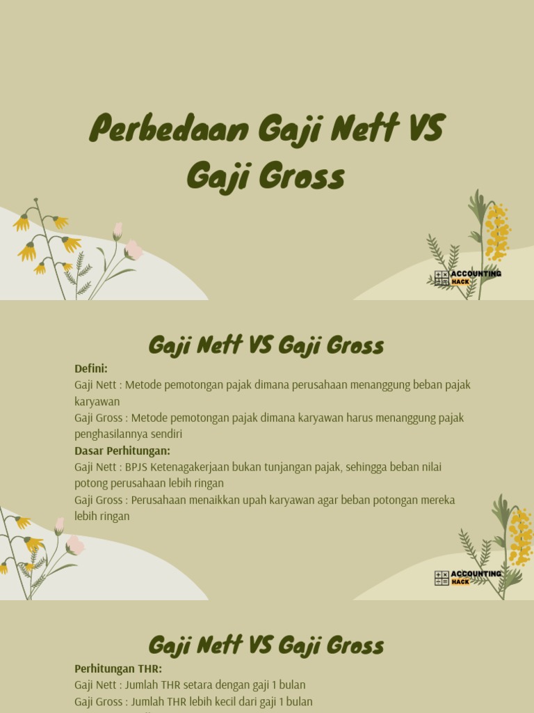 0507 Perbedaan Gaji Nett Dan Gaji Gross PDF