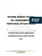 Informe Semana Técnica Del Ordenamiento Territorial en Santander