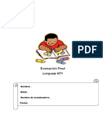 Evaluación Final Anual de Lenguaje NT1