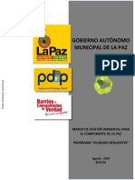 Marco de Gestion Ambiental para El Componente de La Paz Programa Ciudades Resilientes