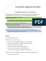 Parameters Van de Spraak - Aanpassen Van Volume Aan de Ruimte