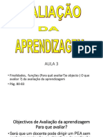 Avaliação Da Aprendizagem III - Finalidades e Funções e Objecto A