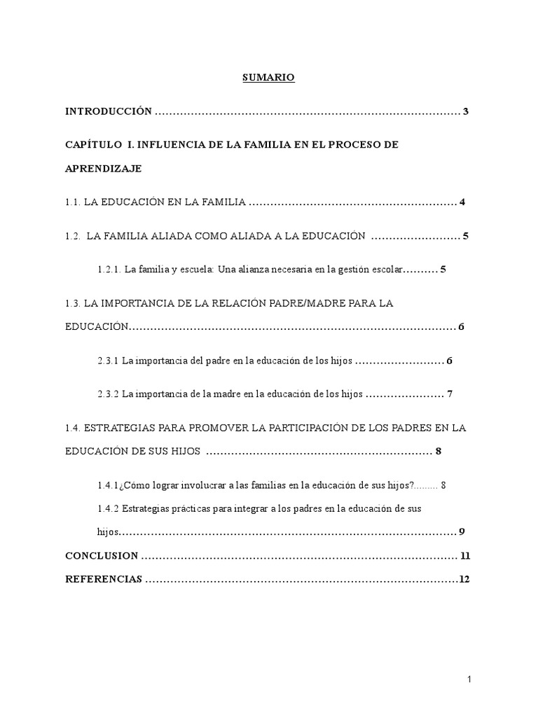 Influencia de La Familia en El Proceso Del Aprendizaje | PDF | Familia ...
