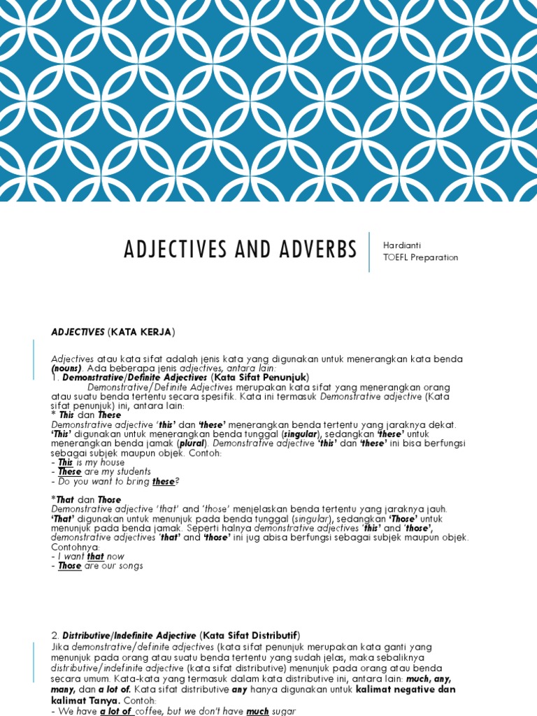 Pemahaman Adjective dan Adverb | PDF