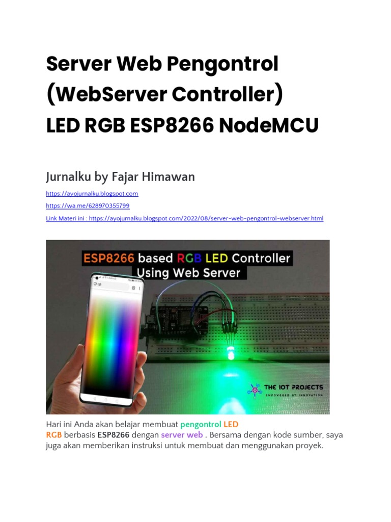 Server Web Pengontrol (WebServer Controller) LED RGB ESP8266 NodeMCU ...
