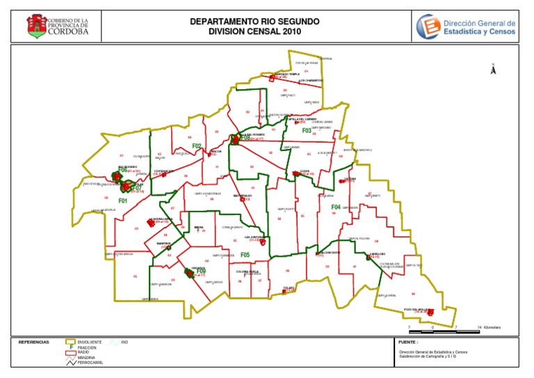 1.mapa Departamento Rio Segundo Division Censal 2010 PDF | PDF
