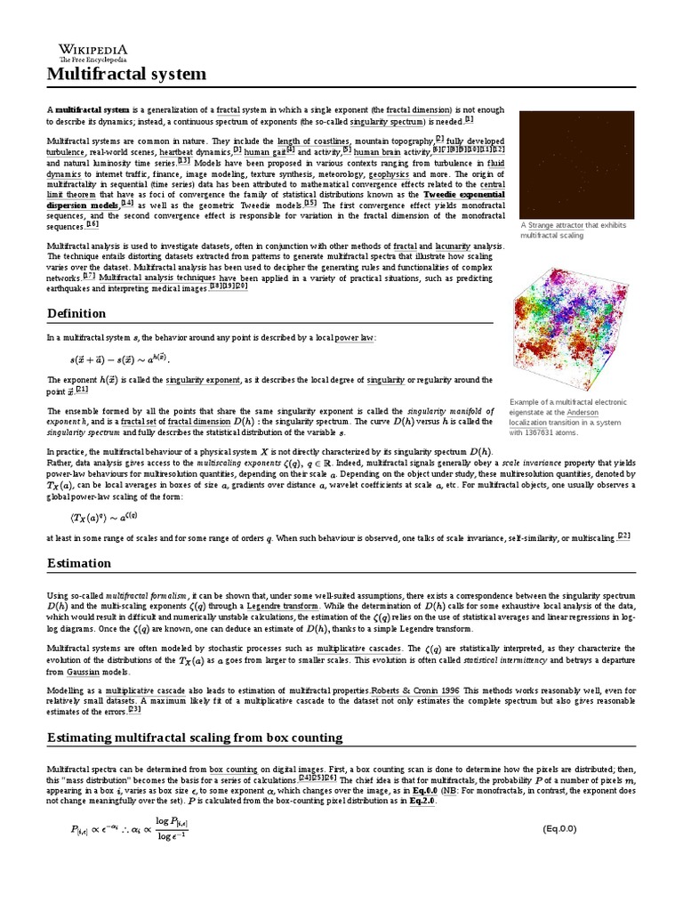 Understanding Multifractal Systems and Analysis | PDF | Teaching ...