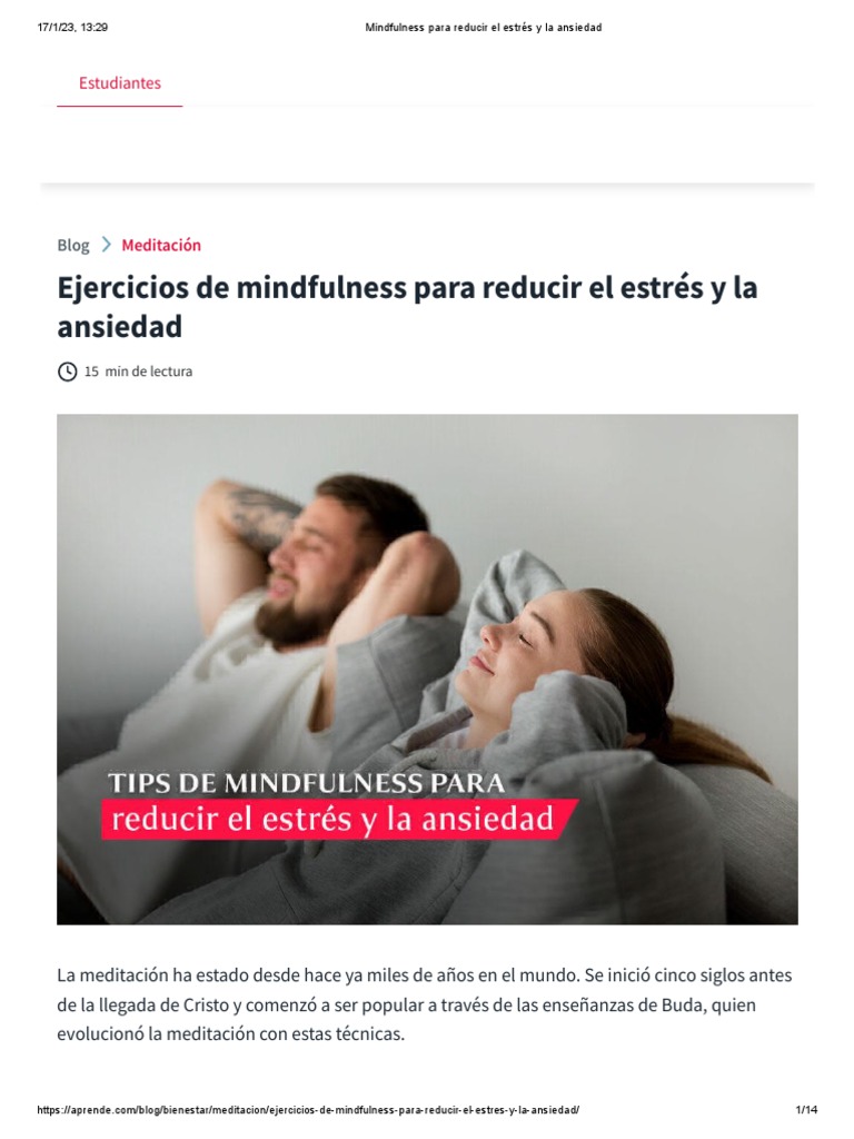 Mindfulness para reducir estrés y ansiedad | PDF | Meditación ...
