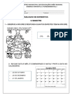 0- AVALIAÇÃO DE MATEMÁTICA