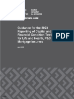 Guidance For The 2023 Reporting of Capital and Financial Condition Testing For Life and Health, P&C and Mortgage Insurers
