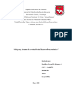 Origen y Sist de Evolucion Del Desarrollo Economico