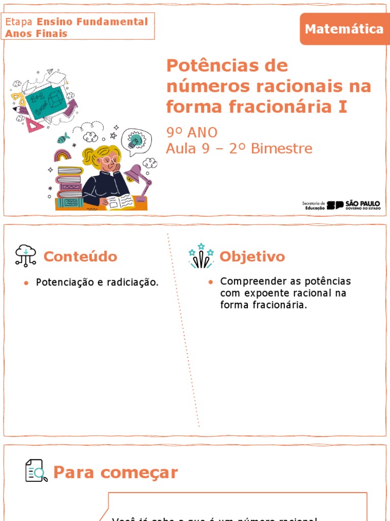 SD 02 - MATEMATICA 9 ANO v2 PDF, PDF, Exponenciação