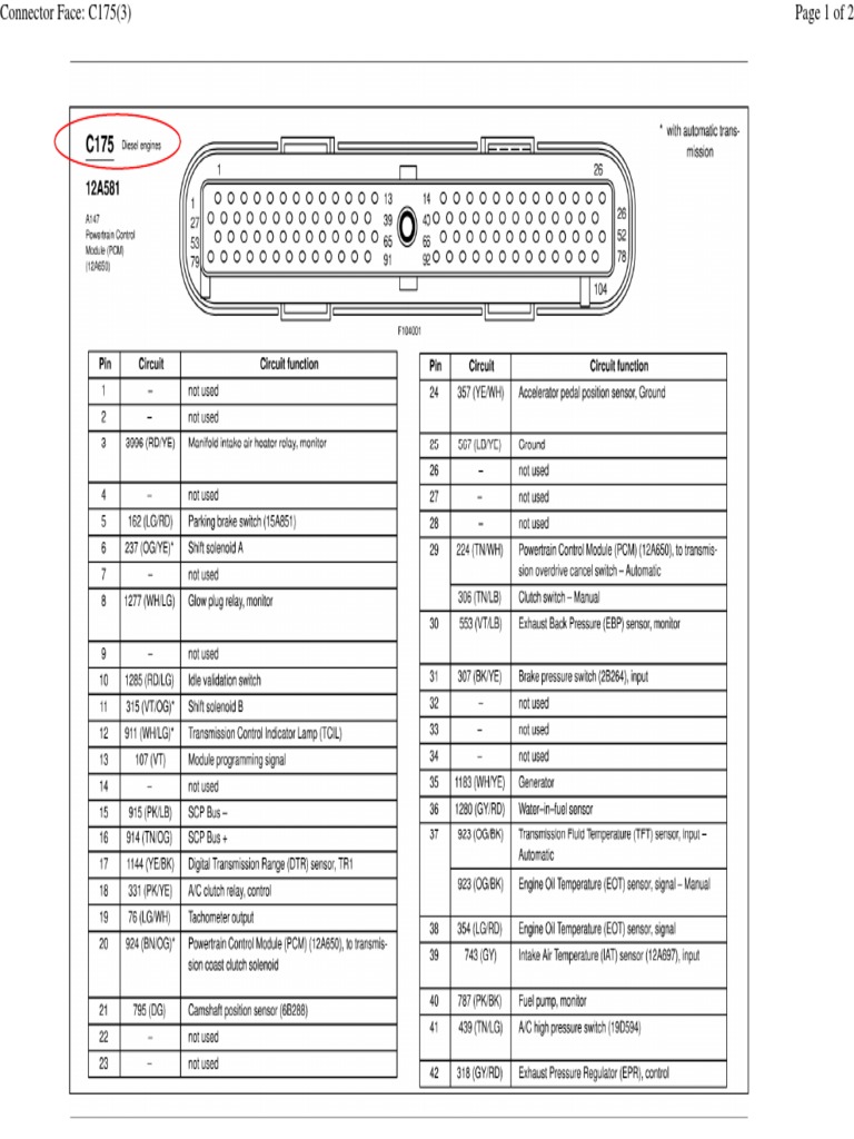 C175 Connector Face Specifications | PDF