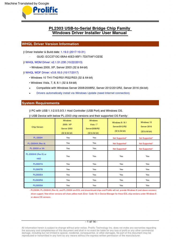 PL2303 Driver Installation Guide | PDF | Microsoft Windows | Device Driver
