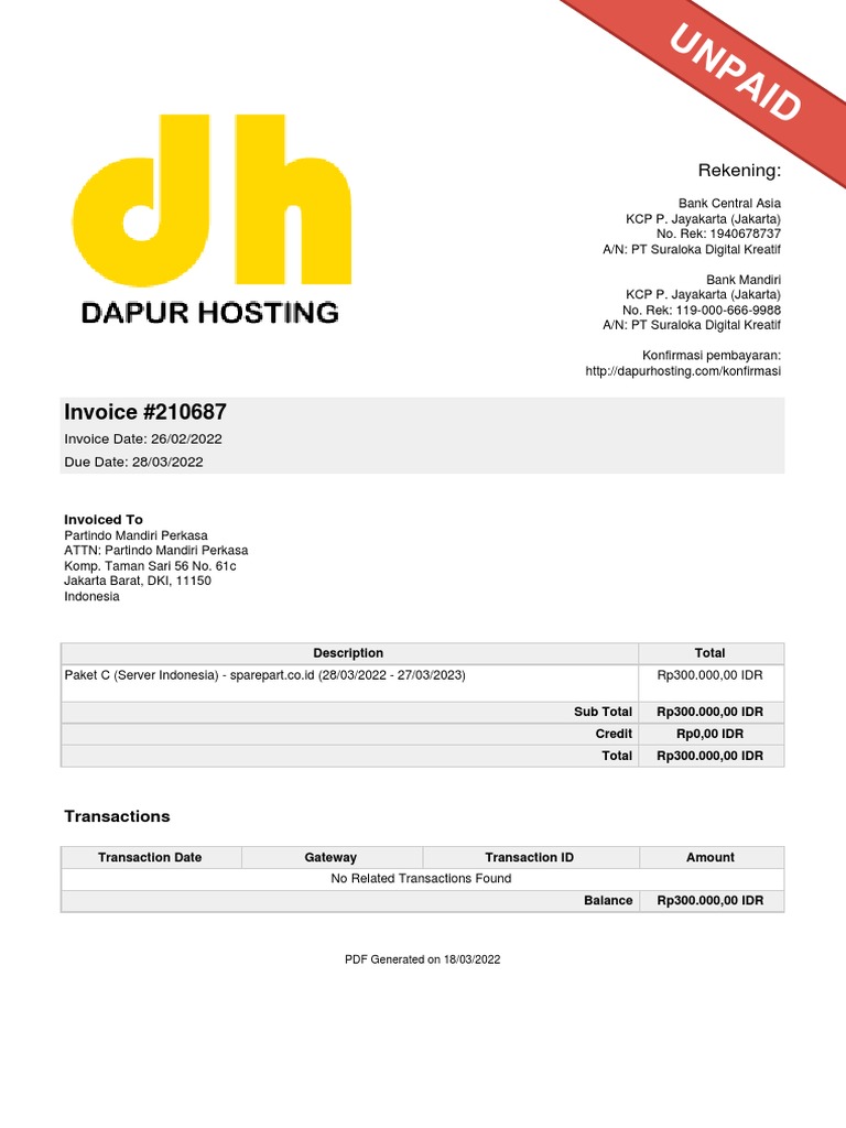 Invoice 210687 | PDF