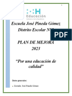 Plan de Mejora 2022 Tercer Grado