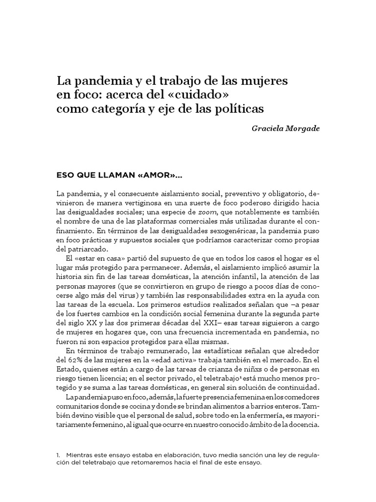 Impacto de la Pandemia en el Trabajo Femenino | PDF | Ciencias sociales ...