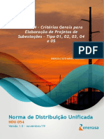 NDU 054 - Critérios Gerais para Elaboração de Projetos de Subestações - Tipo 01, 02, 03, 04 e 05