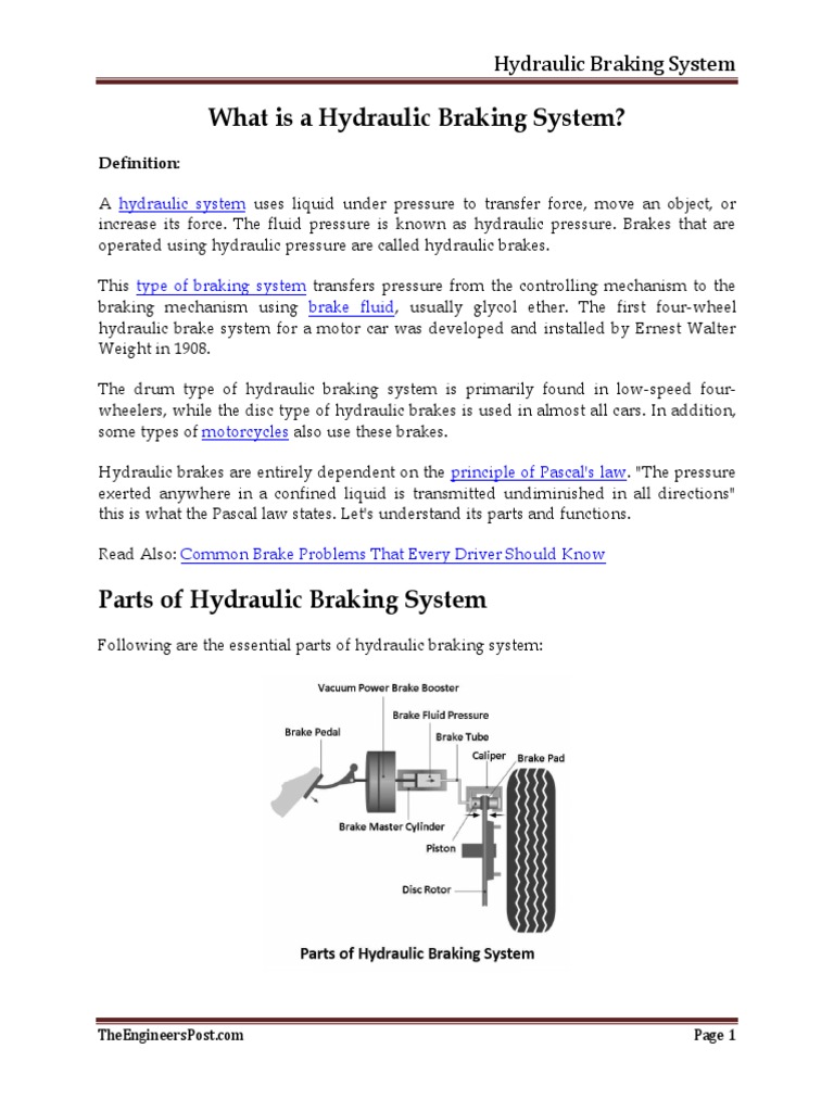 Hydraulic Braking System PDF