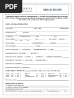 Medical Record Form