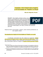 Uma história dos projetos de criação de Universidades do Trabalho no Brasil