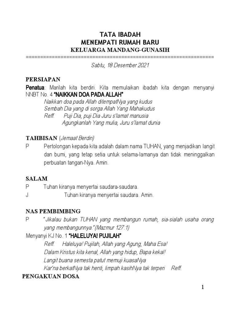 Tata Ibadah Rumah Baru | PDF