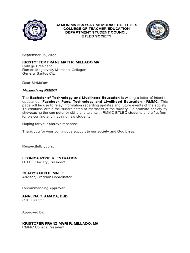 Letter of Intent TO PRINT | PDF