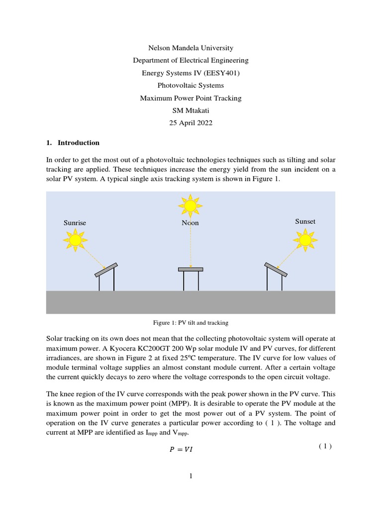 Maximum Power Point Tracking Pdf
