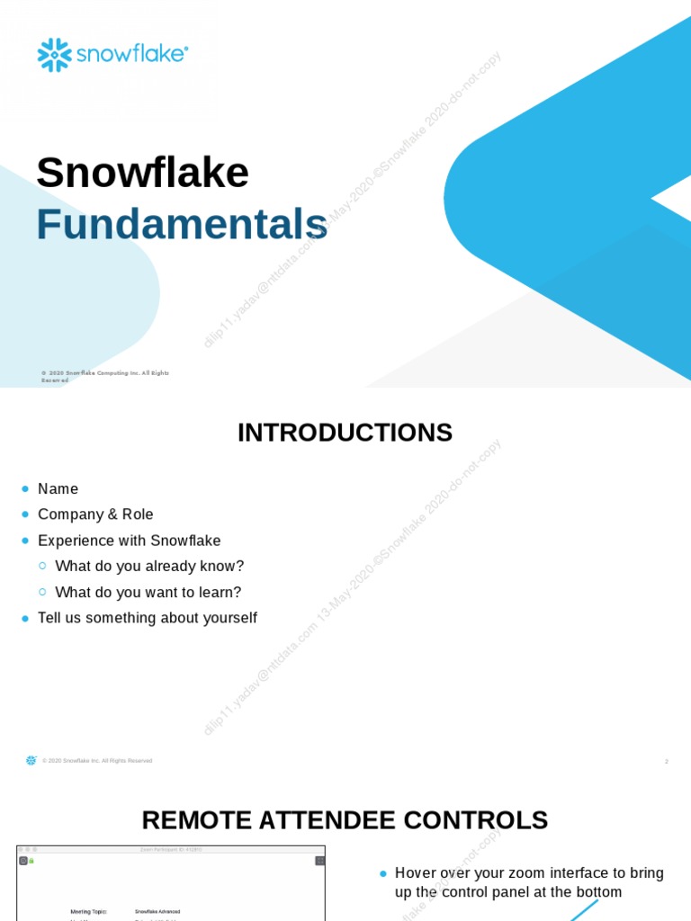 Snowflake Fundamentals Training Overview | PDF | Cloud Computing | Data ...