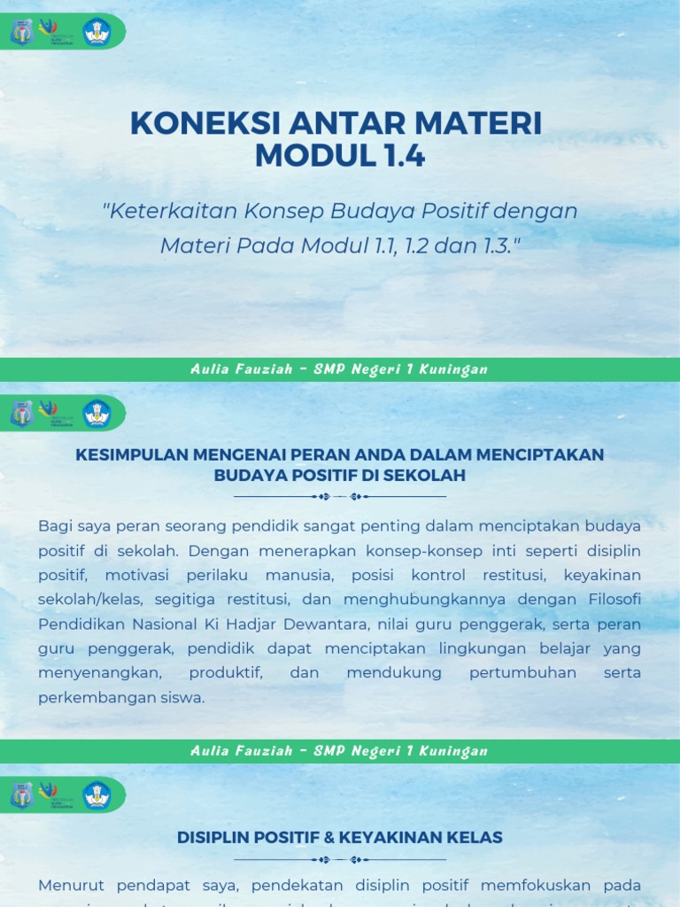 Koneksi Antar Materi - Modul 1.4 - Aulia Fauziah | PDF